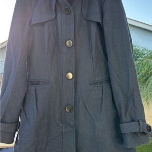 Pins & Needles Blue Trench Coat with Long Sleeves and Prominent Collar